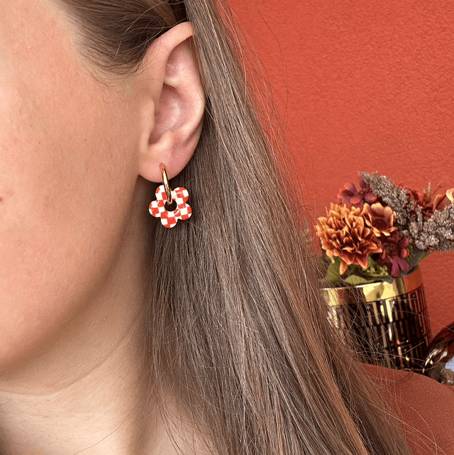 Fleurs Noa : motif damier 