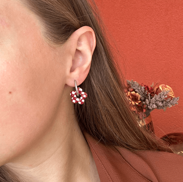Fleurs Noa : motif damier 