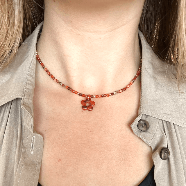 Collier à perles : oranges 