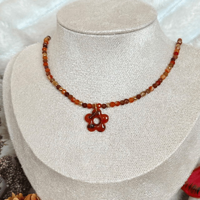 Collier à perles : oranges 